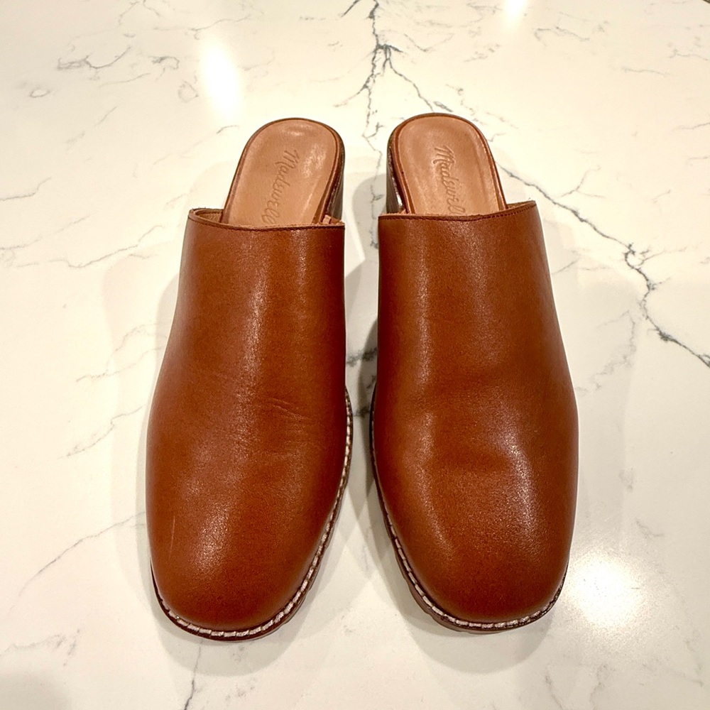 Madewell Tan Leather Slip-On Mules size 8M